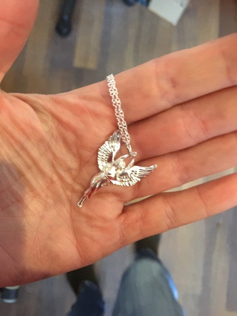 Guardian Angel pendant in Hallmarked solid Sterling Silver and chain. Luxury Gift with extraordinary detail. image 4