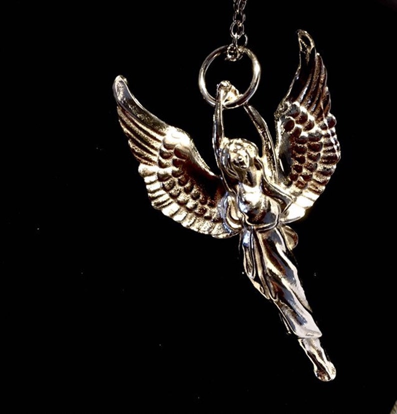 Guardian Angel pendant in Hallmarked solid Sterling Silver and chain. Luxury Gift with extraordinary detail. image 2