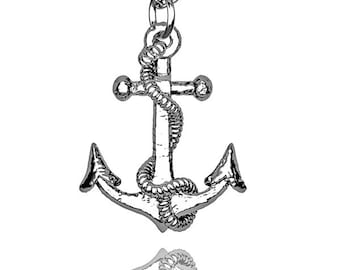 Anchor necklace Pendant Sterling Silver Antique/retro  style