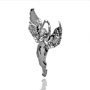 Guardian Angel pendant in Hallmarked solid Sterling Silver and chain. Luxury Gift with extraordinary detail. image 3