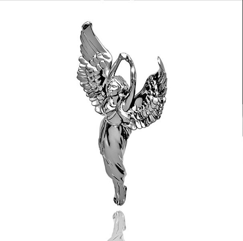 Guardian Angel pendant in Hallmarked solid Sterling Silver and chain. Luxury Gift with extraordinary detail. image 3