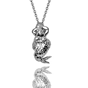 Fat Mermaid pendant solid Sterling Silver Fat Mermaid image 1