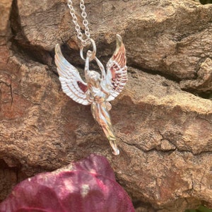 Guardian Angel pendant in Hallmarked solid Sterling Silver and chain. Luxury Gift with extraordinary detail. image 1