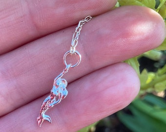 Tiny delicate Mermaid Charm - Sterling silver