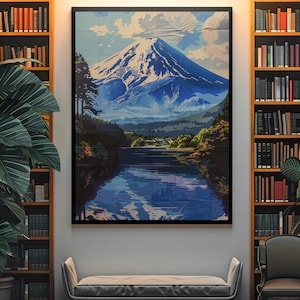 Póster Zen Mate, Arte de pared minimalista, tradicional y pacífico para decoración del hogar, Impresión del Monte Fuji, Obra de arte japonesa, Regalo, Sala de meditación