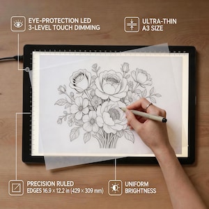 Letter Size 8.5" × 11" A4/16.9" × 12.2" A3  Ultra-Thin Light Box for Slide Viewing, LED Copy Board Film Negative Scanning
