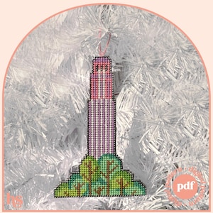 Coit Tower, San Francisco Ornament - Modern Cross Stitch Pattern - Digital Download Pattern - the Happy Stitchery