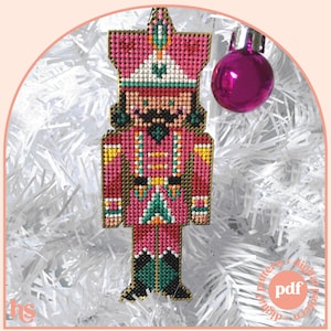 Nutcracker Christmas Ornament - Modern Cross Stitch Pattern - Digital Download Pattern - the Happy Stitchery