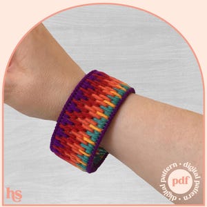Bargello Bracelet Pattern - Firebird Bracelet - Digital Download Pattern - the Happy Stitchery