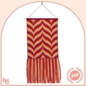 Bargello Wall Art Pattern - Sorbet Wave Hanging Art  - Digital Download Pattern - the Happy Stitchery