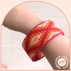 Bargello Bracelet Pattern - Santa Fe Bracelet - Digital Download Pattern - the Happy Stitchery
