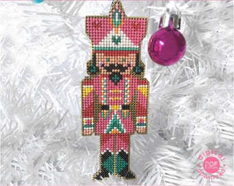 Nutcracker Ornament - Modern Cross Stitch Pattern - Digital Download Pattern - the Happy Stitchery