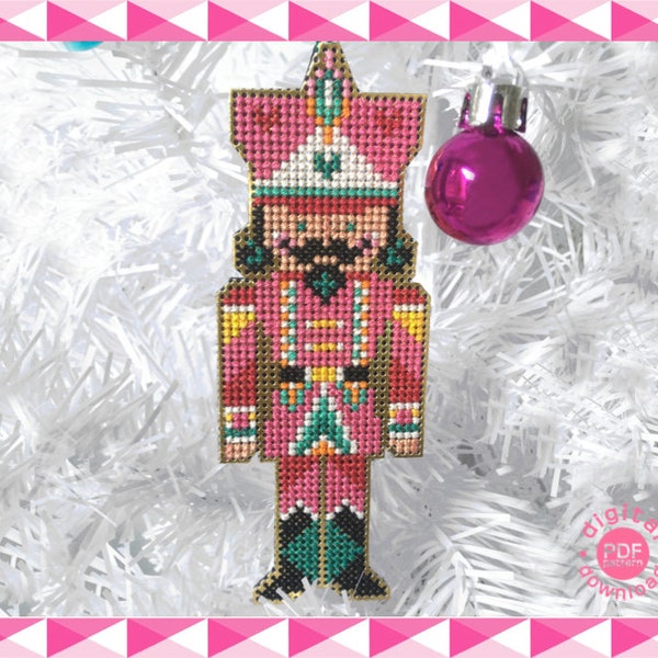 Nussknacker Ornament - Modernes Kreuzstich Muster - Digital Download Muster - the Happy Stitchery