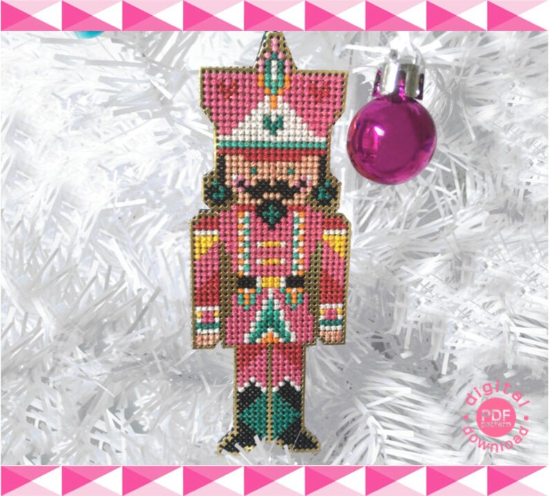 Nutcracker Ornament Modern Cross Stitch Pattern Digital Etsy