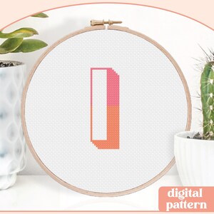 Zweifarbige Initiale - I - Modernes Kreuzstichmuster - Digitaler Download Muster - the Happy Stitchery