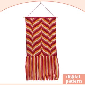 Bargello Wall Art Pattern - Sorbet Wave Hanging Art  - Digital Download Pattern - the Happy Stitchery