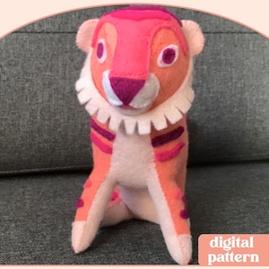 Felt Tiger Stuffie Figure DIY Pattern  - Digital Download Pattern - Chinese New Year - the Happy Stitchery