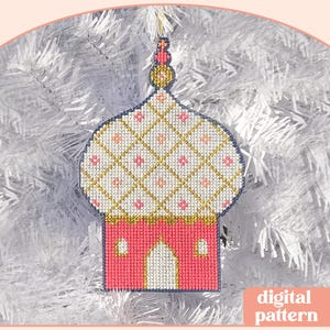 Modern Christmas Dome Ornament - Modern Cross Stitch Pattern - Digital Download Pattern - the Happy Stitchery