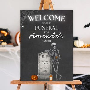 Rip to my 20s 30th Birthday Welcome Sign, Death to my 20s, Rip Twenties Welcome Poster, Dirty 30 Birthday Welcome Board, Editable Template