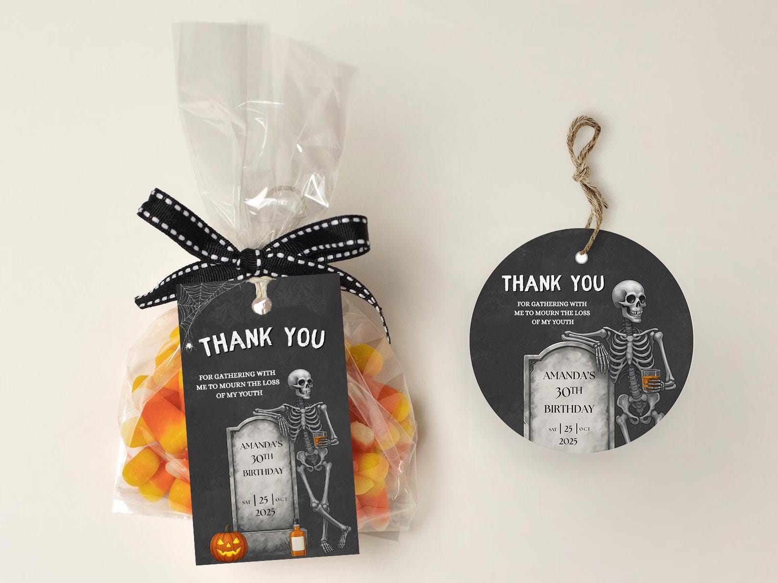 Rip to My 20s 30th Birthday Thank You Gift Tags, Death to My 20s Party ...