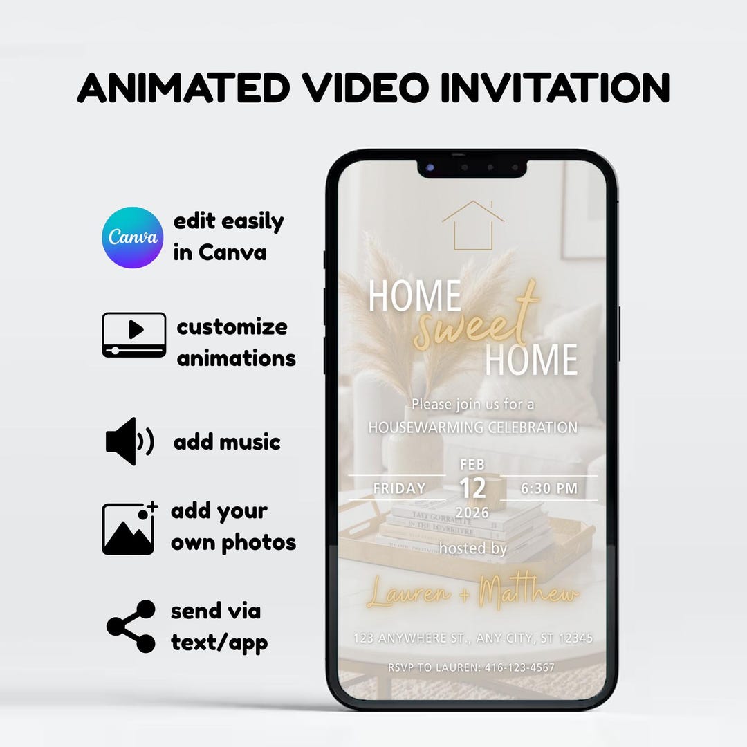 House Warming Digital Invitation, Housewarming Party Animated Evite ...