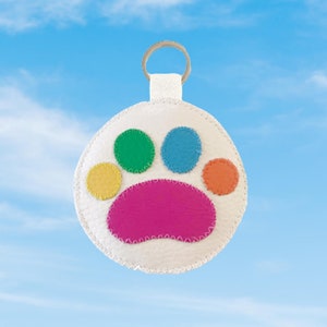 Multicolor Paw Key Chain, kitty cat keychain kawaii cute stuff, sweet keychain and charms, handbag tags, vegan gift cat dog mom dog gift image 4