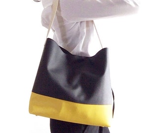Black shoulder bag, vegan leather hobo bag purse, Italian leather handbags, black leather bag, hobo purse, large leather bag, CHOOSE colors