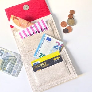Cartera pequeña para mujer con monedero, cartera delgada para mujer, cartera vegana pequeña para mujer, cartera mini para mujer o cartera roja para mujer, elige colores imagen 5