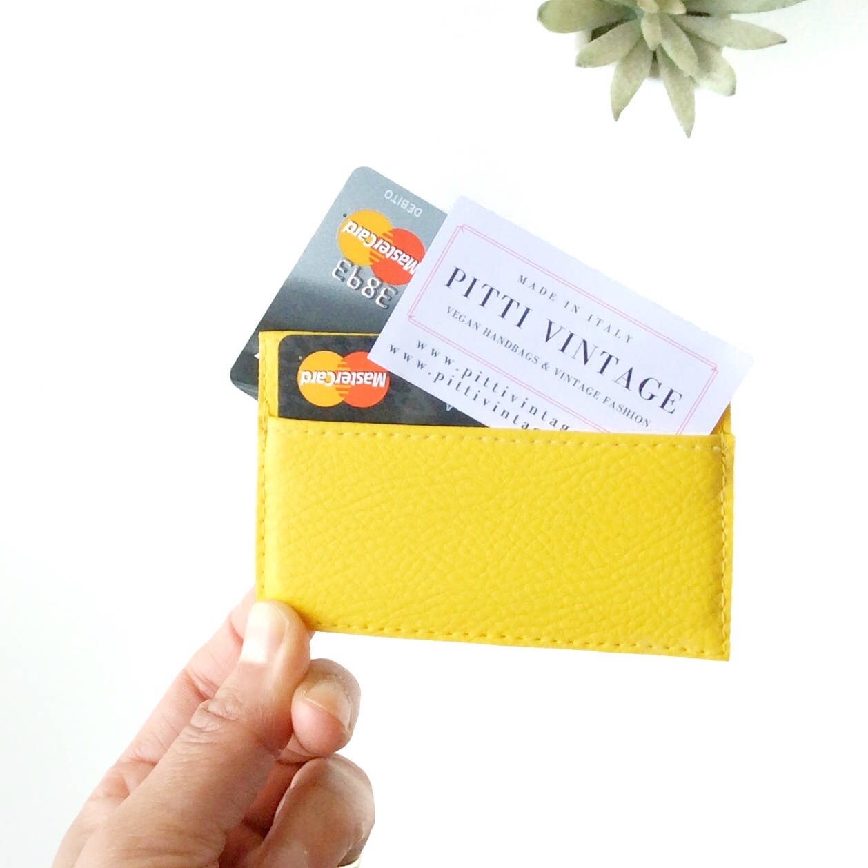 Yellow Credit Card Sleeve Thin Wallet Slim Wallet Women Etsy