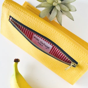 Portefeuille jaune pour femmes, Portefeuille sans cuir, mode végétalienne, grand portefeuille pour femmes, Portefeuille avec enveloppes pour espèces, Portefeuille pour femmes végétalien, Couleur au choix