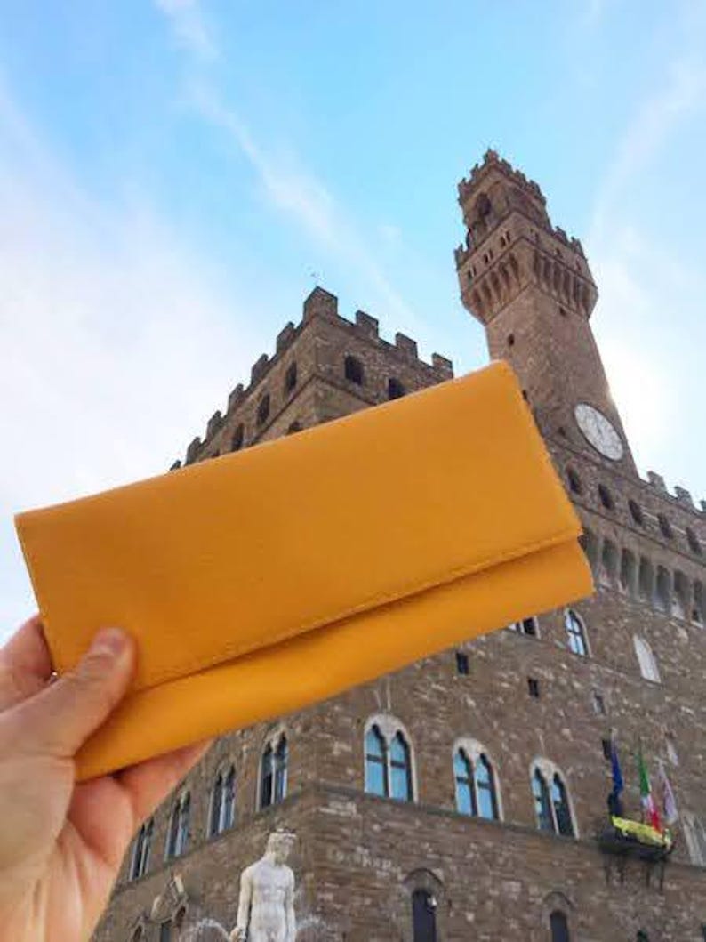 Cartera vegana para teléfono, tarjetero para mujer, cartera azul turquesa con tres pliegues para mujer, regalo de Navidad para esposa con accesorios veganos. imagen 10