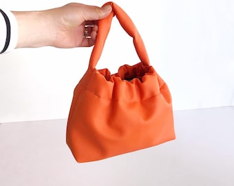 Small Purse Crossbody, Festival Bag Small Purse with Handle, Orange Crossbody Purse Vegan Leather Crossbody Bag, Orange Handbag, Summer Bag