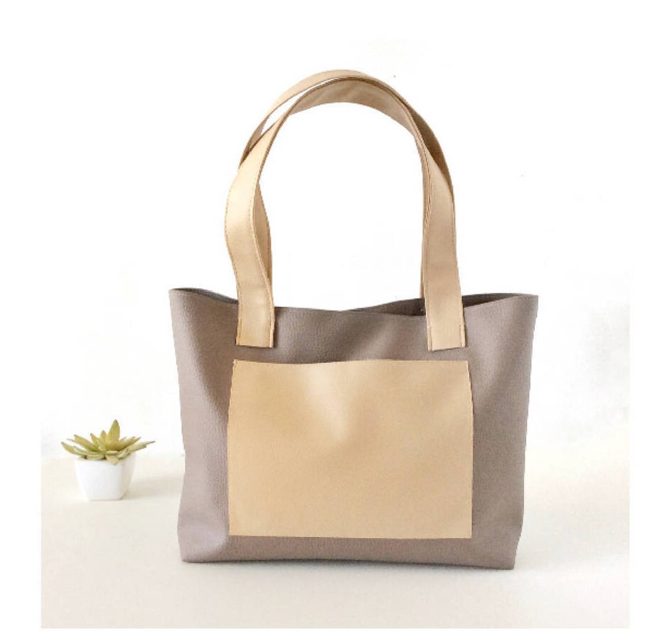 Mini tote purse vegan leather tote bag top handle bag | Etsy