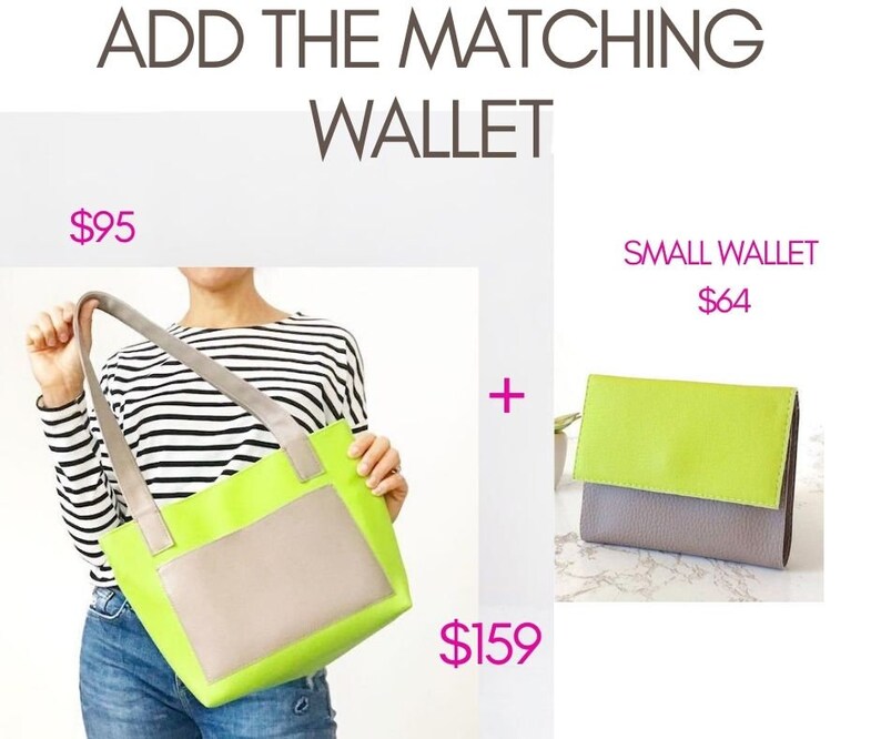 Yellow vegan tote bag with pocket Yellow tote Mini tote bag Etsy