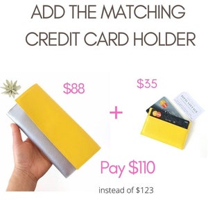 Personalized wallet vegan wallet personalized clutch wallet, cash envelope wallet women, faux leather wallet gift for her, choose colors image 7