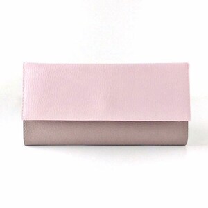 Personalized wallet vegan wallet personalized clutch wallet, cash envelope wallet women, faux leather wallet gift for her, choose colors BLUSH PINK/GRAY