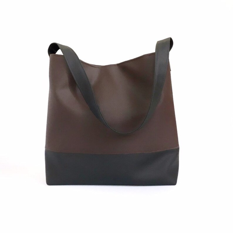 Bolso de hombro negro, bolso hobo de cuero vegano, bolsos de cuero italiano, bolso de cuero negro, bolso hobo, bolso de cuero grande, colores CHOOSE imagen 6