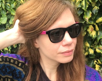 Gafas de sol LA Gear Pink Black, gafas de sol vintage de los años 80, para él y ella, unisex, stock nuevo sin usar