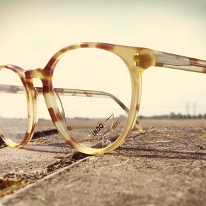 Lunettes de vue oeil de chat, montures de lunettes vintage écaille marron clair, pastel oeil de chat original des années 80 pour femme image 5