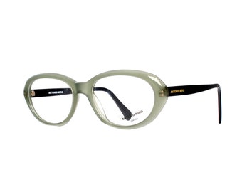 Lunettes noires vertes, lunettes ovales vintage pour femmes des années 1980, nouvelles montures inutilisées, caractéristiques arrondies des années 80