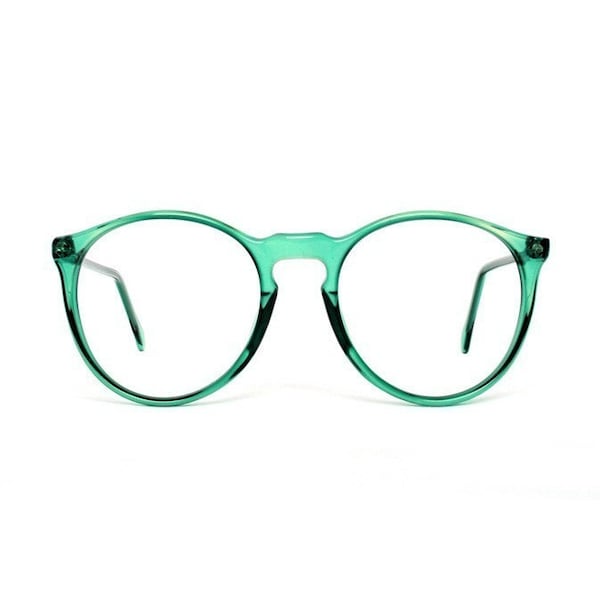 Green transparent Round Vintage Eyeglasses