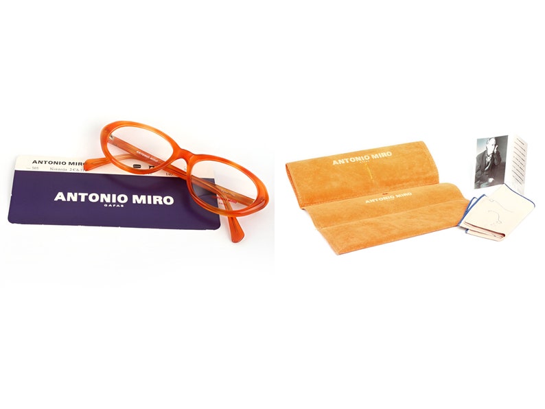 Gafas naranjas, montura de gafas ovaladas vintage para mujer, gafas italianas de los años 80, Diseñador Antonio Miro imagen 5