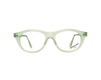 Green Eyeglasses, Vintage translucent frames, 1980s transparent eye glasses, deadstock new from the 80s, Antonio Miro