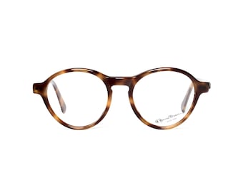 lunettes James Dean vintage, lunettes rondes écaille brunes, lunettes de style années 40 fabriquées dans les années 80, unisexe pour hommes et femmes