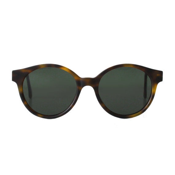 Mens Vintage 1980's Brown Tortoise Shell Round Sun Glasses Unisex Sunglasses UK 