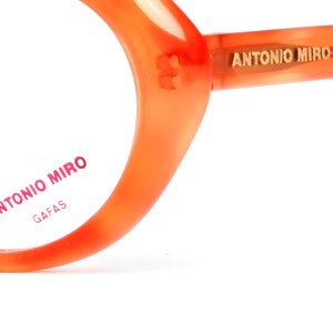 Gafas naranjas, montura de gafas ovaladas vintage para mujer, gafas italianas de los años 80, Diseñador Antonio Miro imagen 3