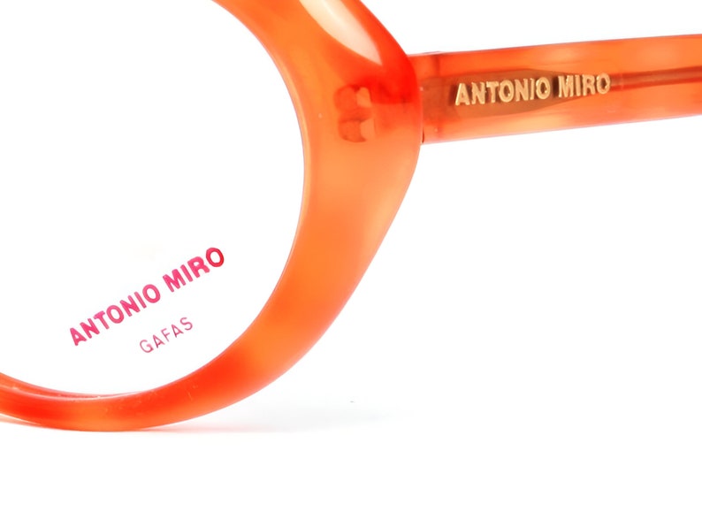 Gafas naranjas, montura de gafas ovaladas vintage para mujer, gafas italianas de los años 80, Diseñador Antonio Miro imagen 3