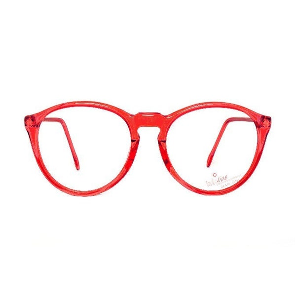 Red Round Vintage Eyeglasses - transparent 80s Glasses - eyeglass frames