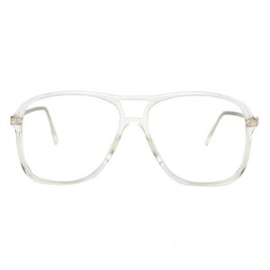 Transparent Aviator style glasses, crystal clear vintage eyeglasses frames, 80s , large oversized eyewear, unisex for men and women