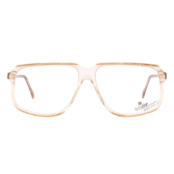 Vintage brown glasses, transparent eyeglasses 80s frames, rectangular 1980s flat top, square unisex for men and women, new deadstock